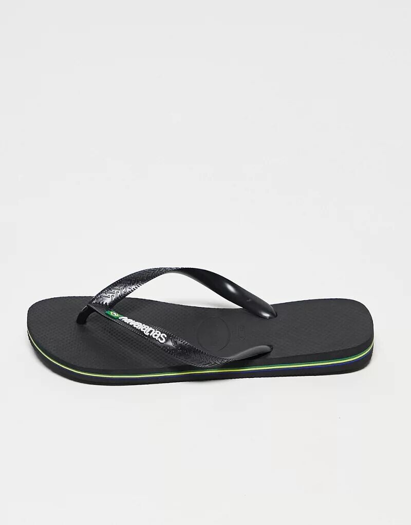 

Черные босоножки с ремешками с логотипом Havaianas Brasil
