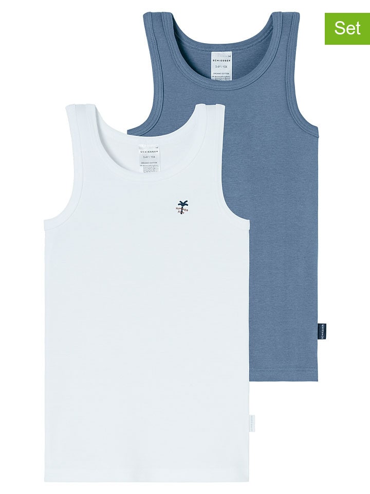 

Schiesser Комплект из 2 штук: топы сине-белого цвета