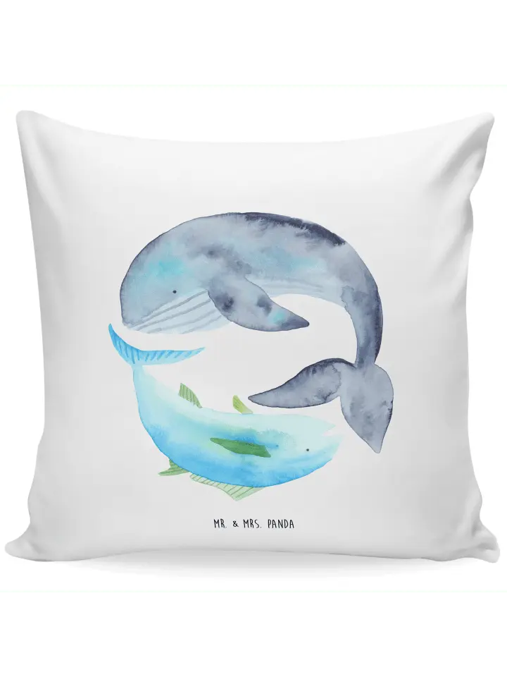 

Подушка Mr & Mrs Panda 40x40 Walfisch Thunfisch, белый