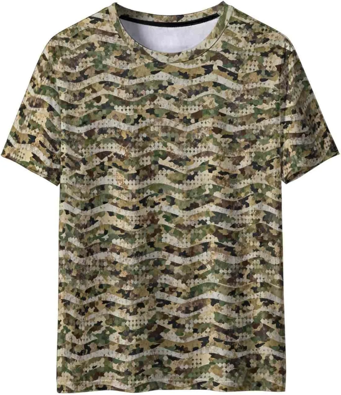 Футболка Camouflage для мужчин и женщин, Casual, Unisex, с коротким рукавом и круглым вырезом, легкая, в военном стиле — фото 4