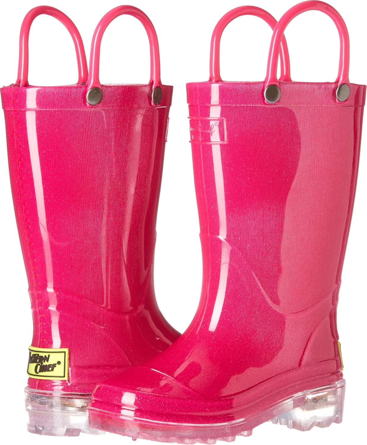 

Детские водонепроницаемые светящиеся резиновые сапоги Western Chief с ручками для удобного надевания и снятия для мальчиков и девочек, розовый