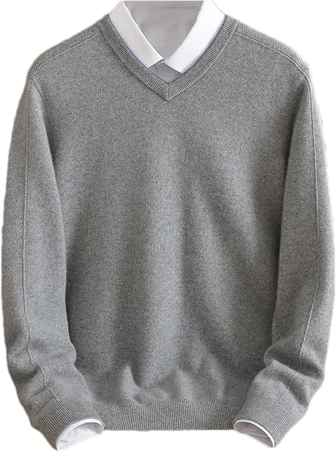 

Kelsiop осенне-зимний 100% Cashmere свитер мужской V-образный вырез утолщенный однотонный