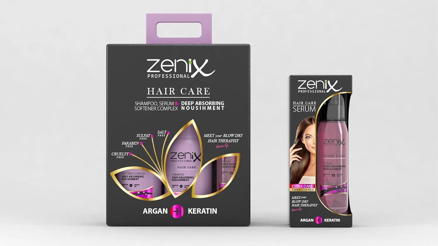 Набор для ухода за волосами Zenix с кератином и арганой Zenix