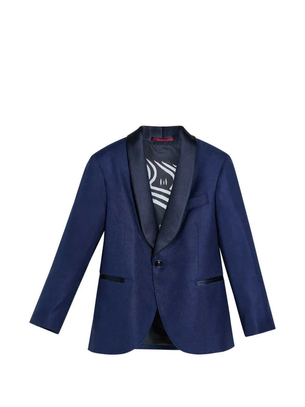 Шелковый смокинговый пиджак Brunello Cucinelli Kids, синий