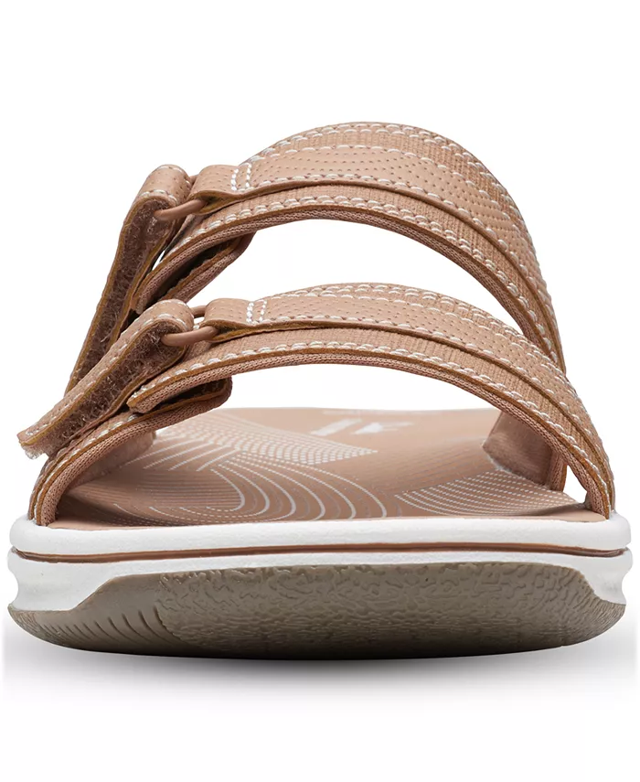 Женские комфортные шлепанцы Cloudsteppers Breeze Piper Clarks, коричневый/бежевый — фото 3