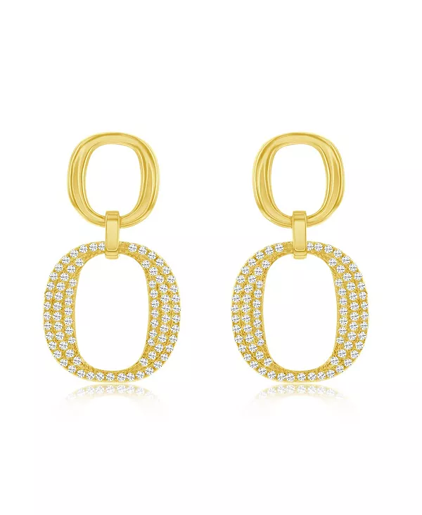 

Серьги-Подвески овальной формы из стерлингового серебра с белыми кубическими цирконами от Suzy Levian Suzy Levian New York, yellow