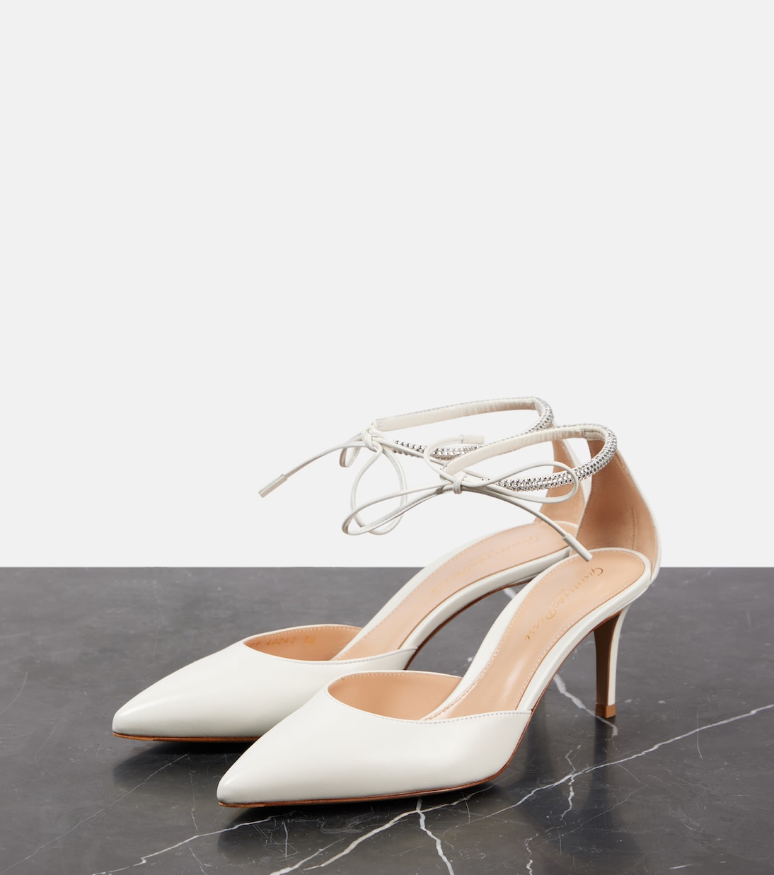 Свадебные туфли Montecarlo D'Orsay 70 из кожи Gianvito Rossi, White+White — фото 4
