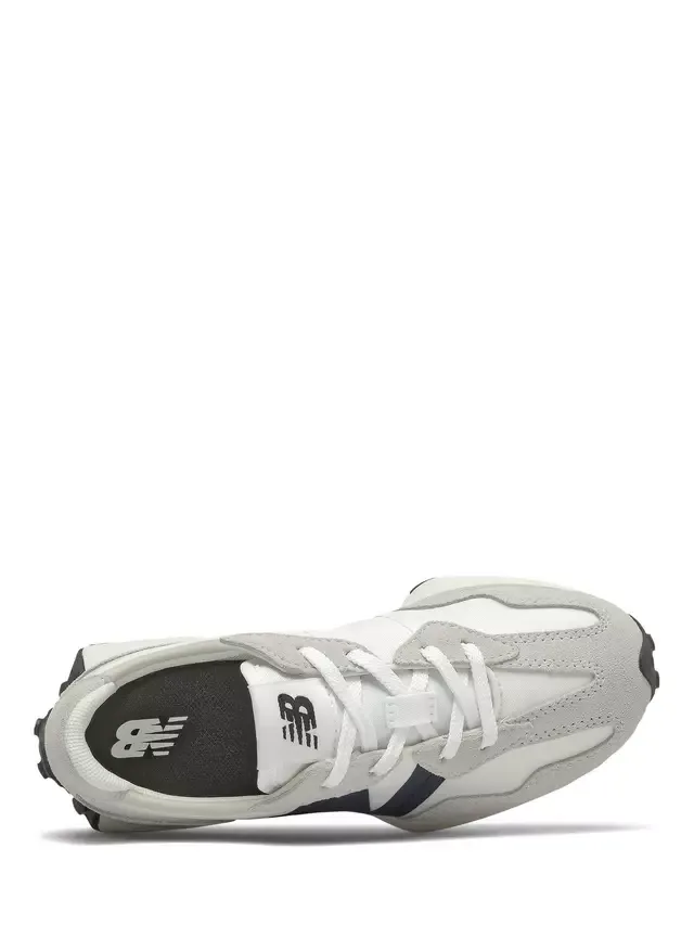 Детские кроссовки на шнуровке 327, серые/разноцветные New Balance — фото 3