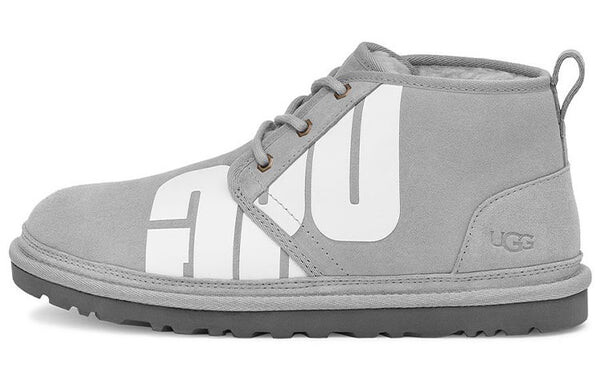 Зимние ботинки мужские Ugg на шнуровке с логотипом, серый — фото 2