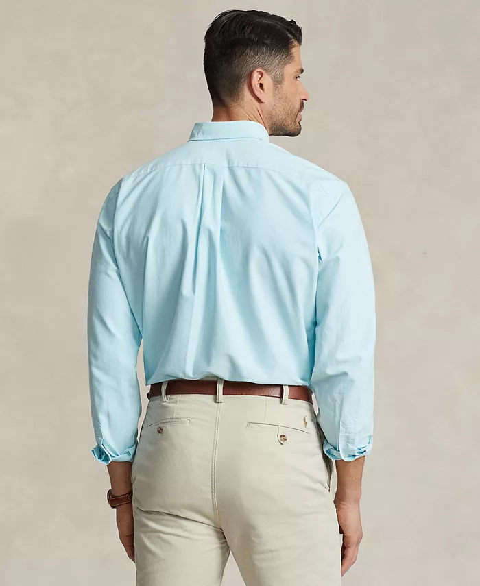 Мужская классическая оксфордская рубашка с длинным рукавом Big & Tall Polo Ralph Lauren, синий — фото 2