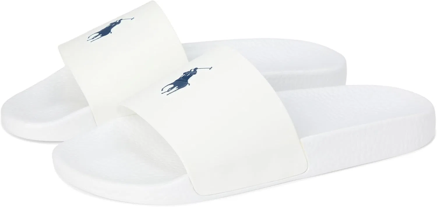 Мужские кроссовки-шлепанцы Polo. Кроссовки без шнурков POLO RALPH LAUREN, White Navy