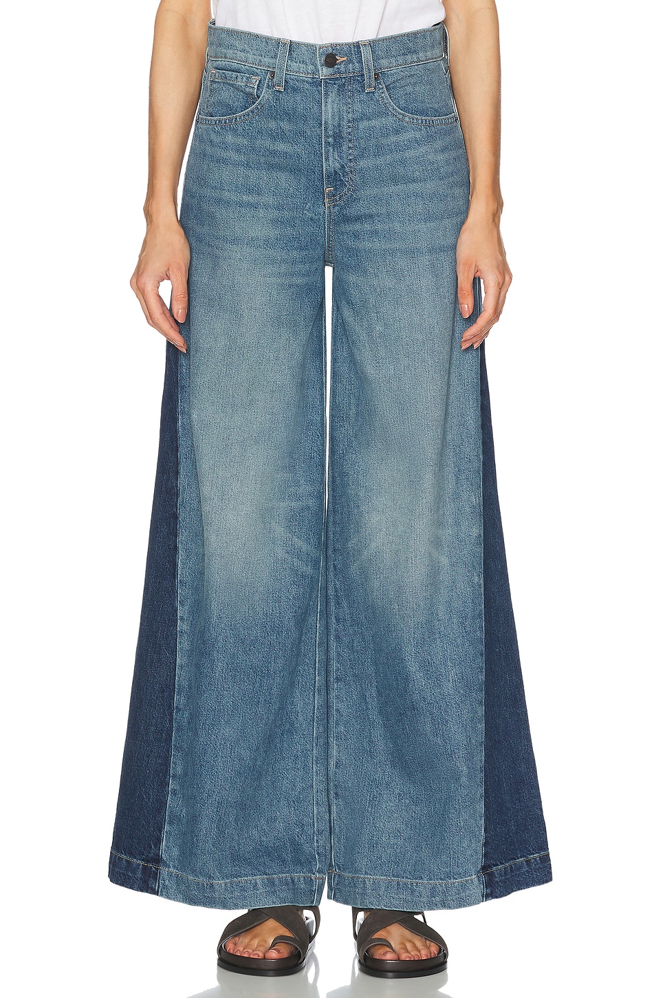 

Ebony Wide Leg Джинсы Nili Lotan, Blue Denim Patchwork