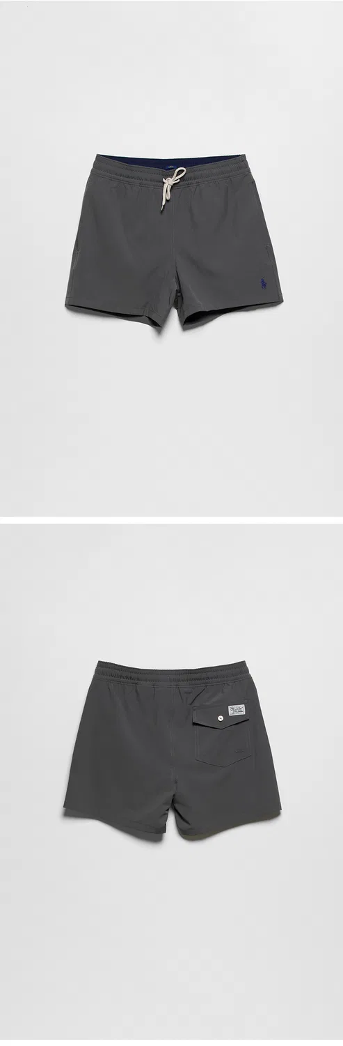 Мужские плавательные шорты Traveler Slim Fit длиной 11.4 см серого цвета от Polo Ralph Lauren — фото 3