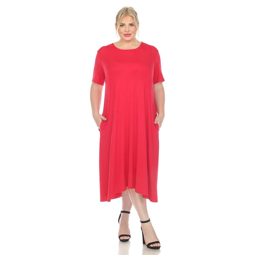 

Платье миди больших размеров с короткими рукавами WM Fashion, цвет Magenta