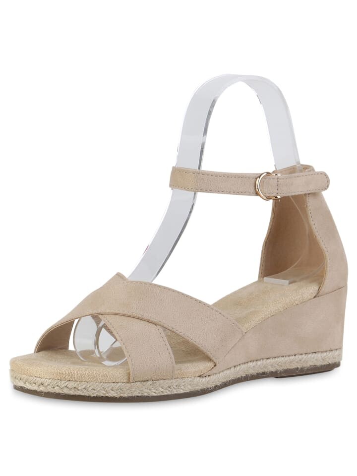 Сандалии на плоской подошве VAN HILL Keilsandaletten Chloe, цвет beige velours