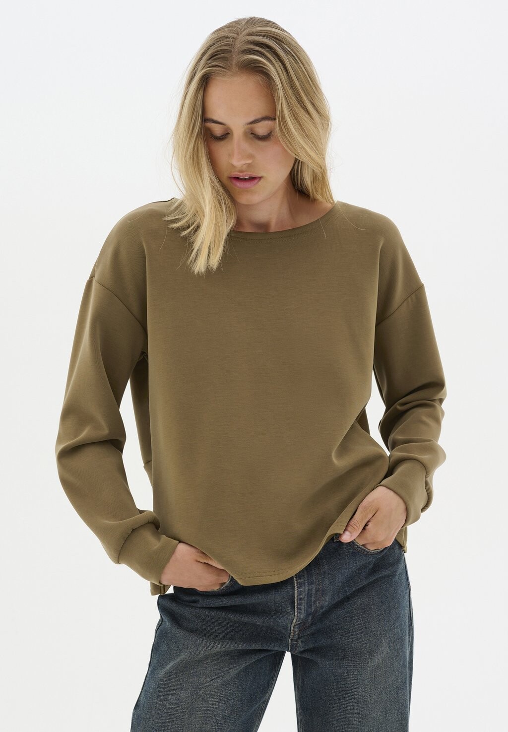 

Топ с длинными рукавами ELLEMW KNOT My Essential Wardrobe, оливковый