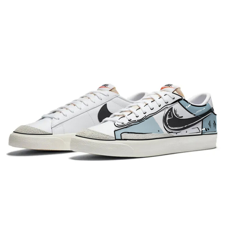 

Кроссовки Nike Blazer Skateboarding Shoes Unisex Low-top White/blue, белый