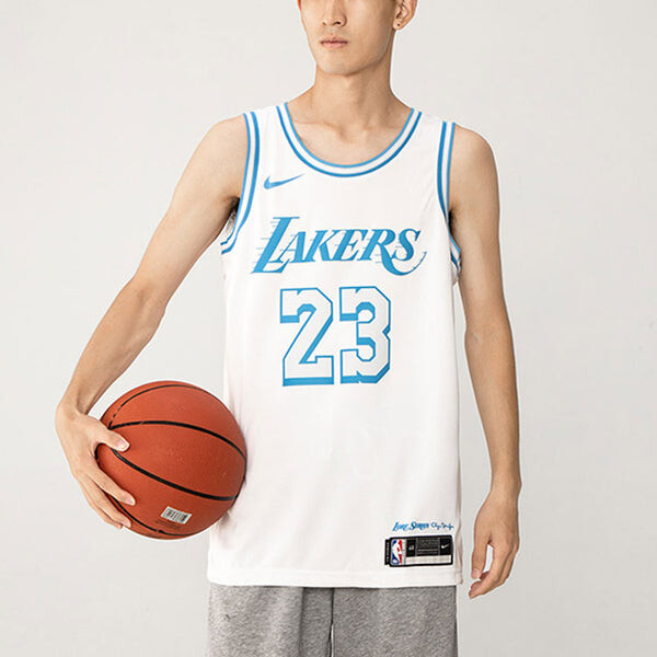 Майка Nike NBA City Edition Lakers LeBron James Dri-FIT Swingman Jersey Vest Mens White, белый — фото 3