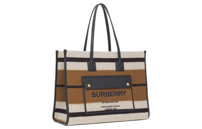 Сумка тоут Burberry Freya из овчины с кожаными вставками — фото 4