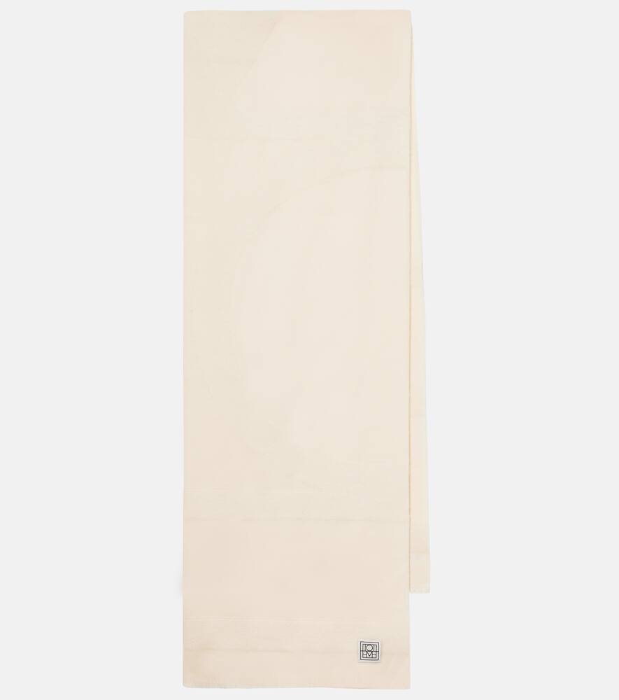 

Шарф из смеси шерсти и альпаки с монограммой Toteme, Off-White