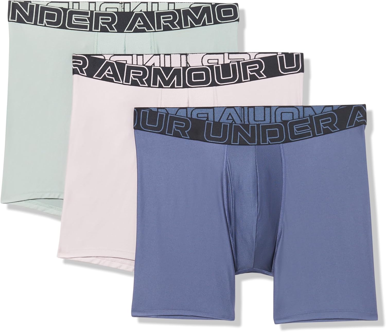 

Under Armour мужские боксеры Multi-Pack Standard Tech, длина по внутреннему шву 6", комфорт на весь день и ультрамягкие, Gray Dawn