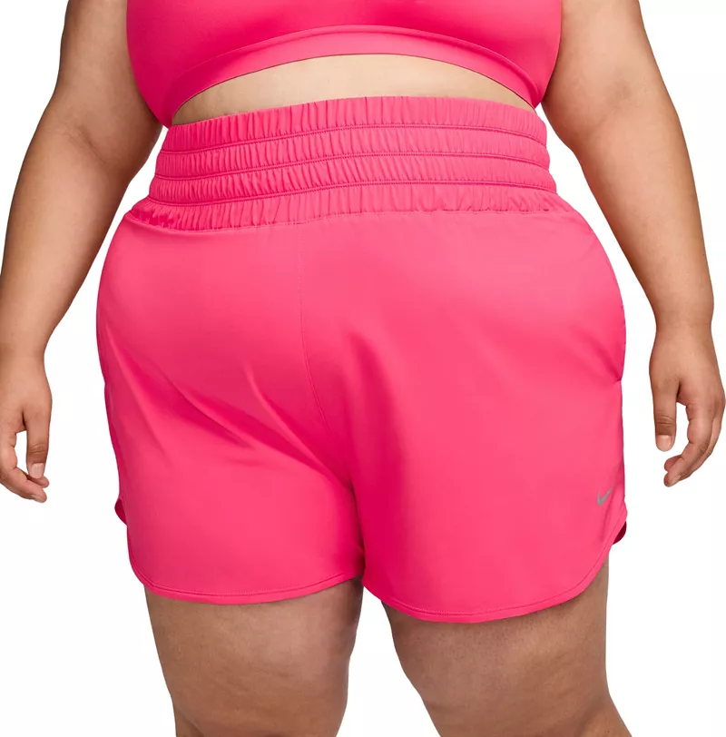 

Женские шорты Nike Dri-FIT One Plus со сверхвысокой талией (3 дюйма) и короткой подкладкой (размер большого размера), цвет Aster Pink
