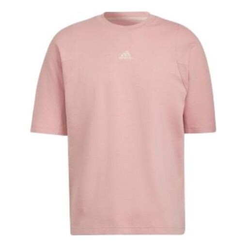 

Футболка Men's Adidas Solid Color Logo Printing Casual Round Neck Short Sleeve Japanese Version Pale Pink T-Shirt, розовый