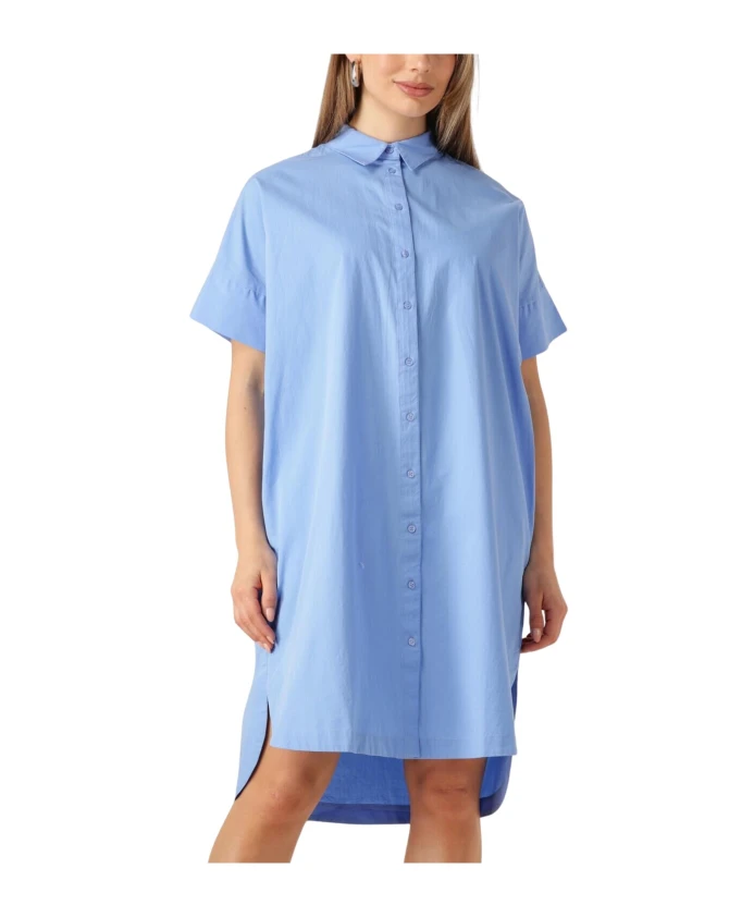 

Очаровательное короткое голубое платье-рубашка Selected Femme, синий