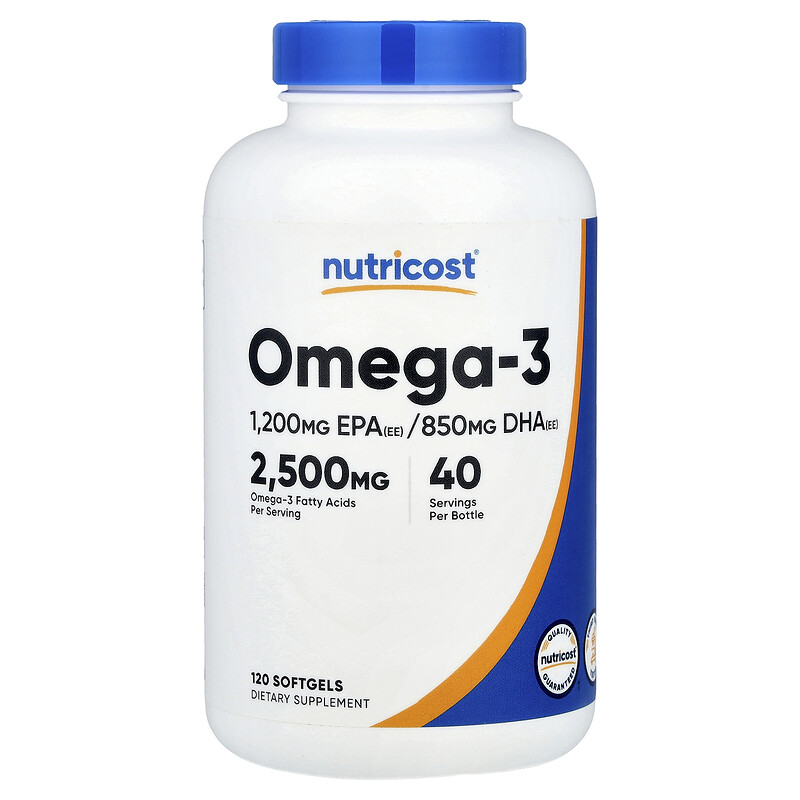 

Nutricost, омега-3, 120 капсул