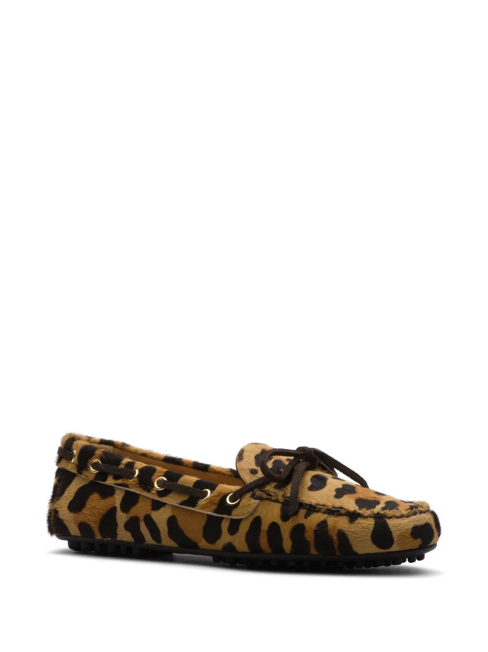 Фактурные лоферы с принтом Animalier Car Shoe, коричневый — фото 2