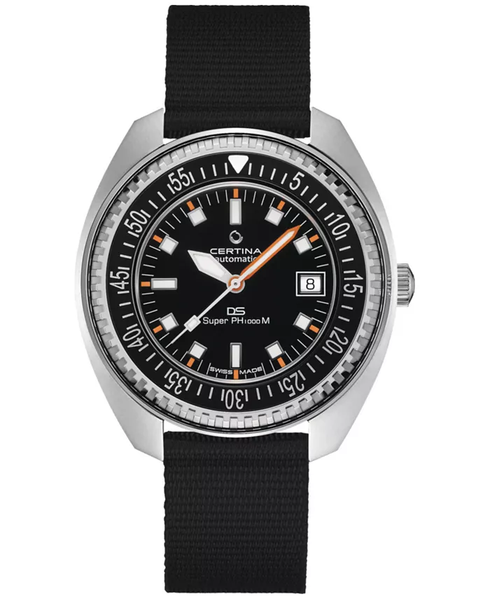 

Мужские автоматические часы Swiss Automatic DS PH1000M Powermatic 80 с черным синтетическим ремешком, 44 мм Certina