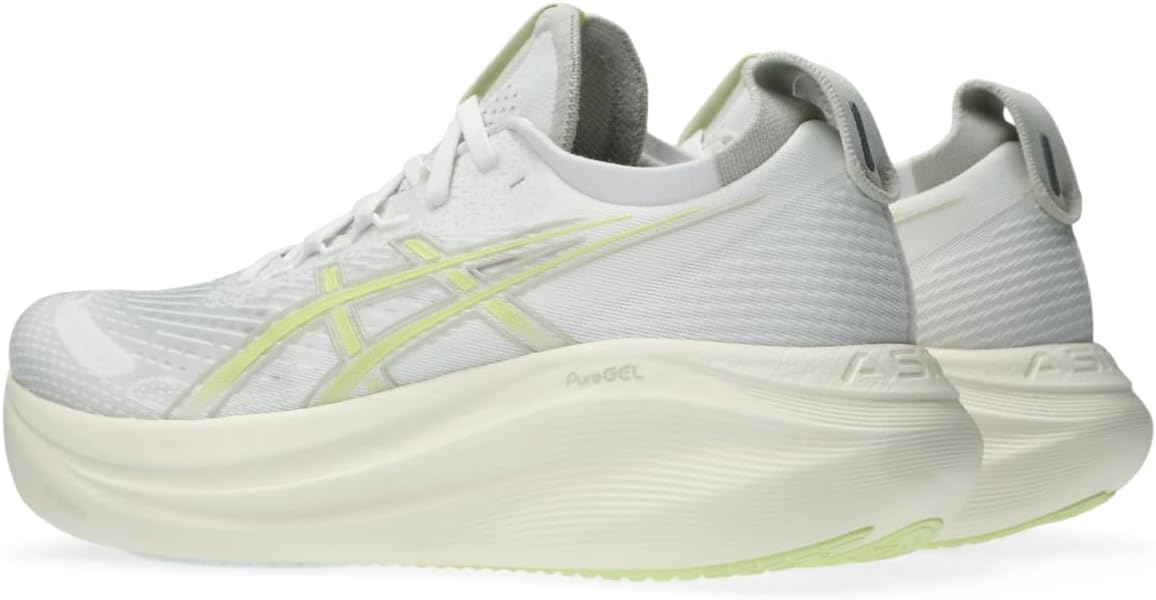 Мужские беговые кроссовки ASICS Gel-Nimbus 27, белый/желтый — фото 3