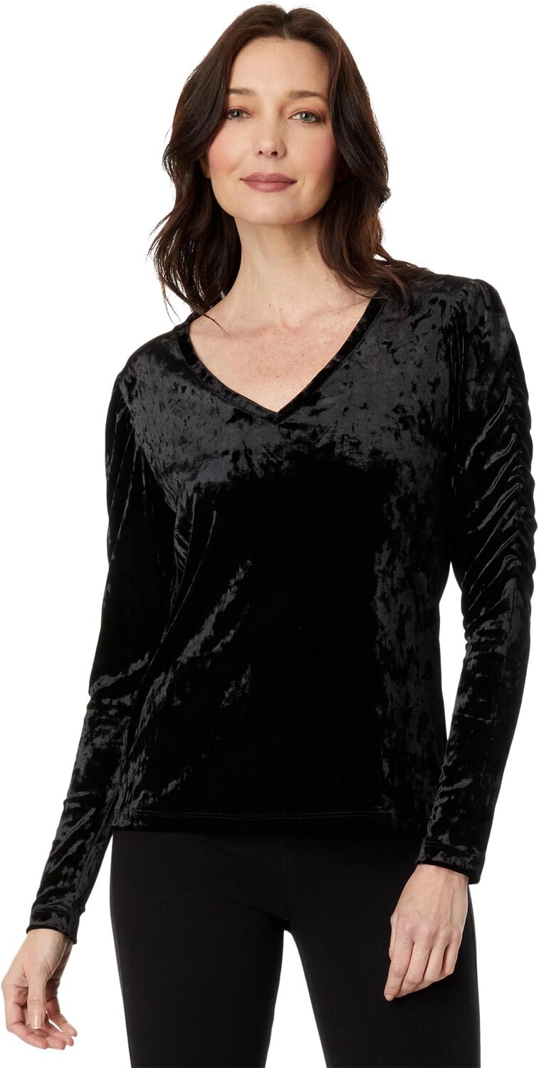 

Топ Elliott Lauren Velvet Poof Sleeve Top, черный