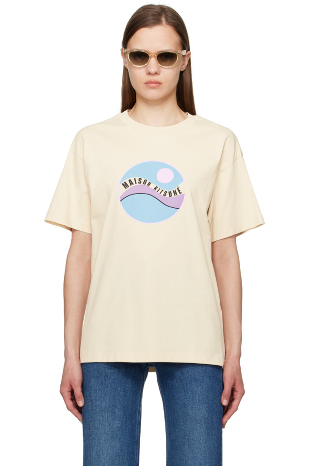 

Футболка Pop Wave Maison Kitsuné, цвет paper