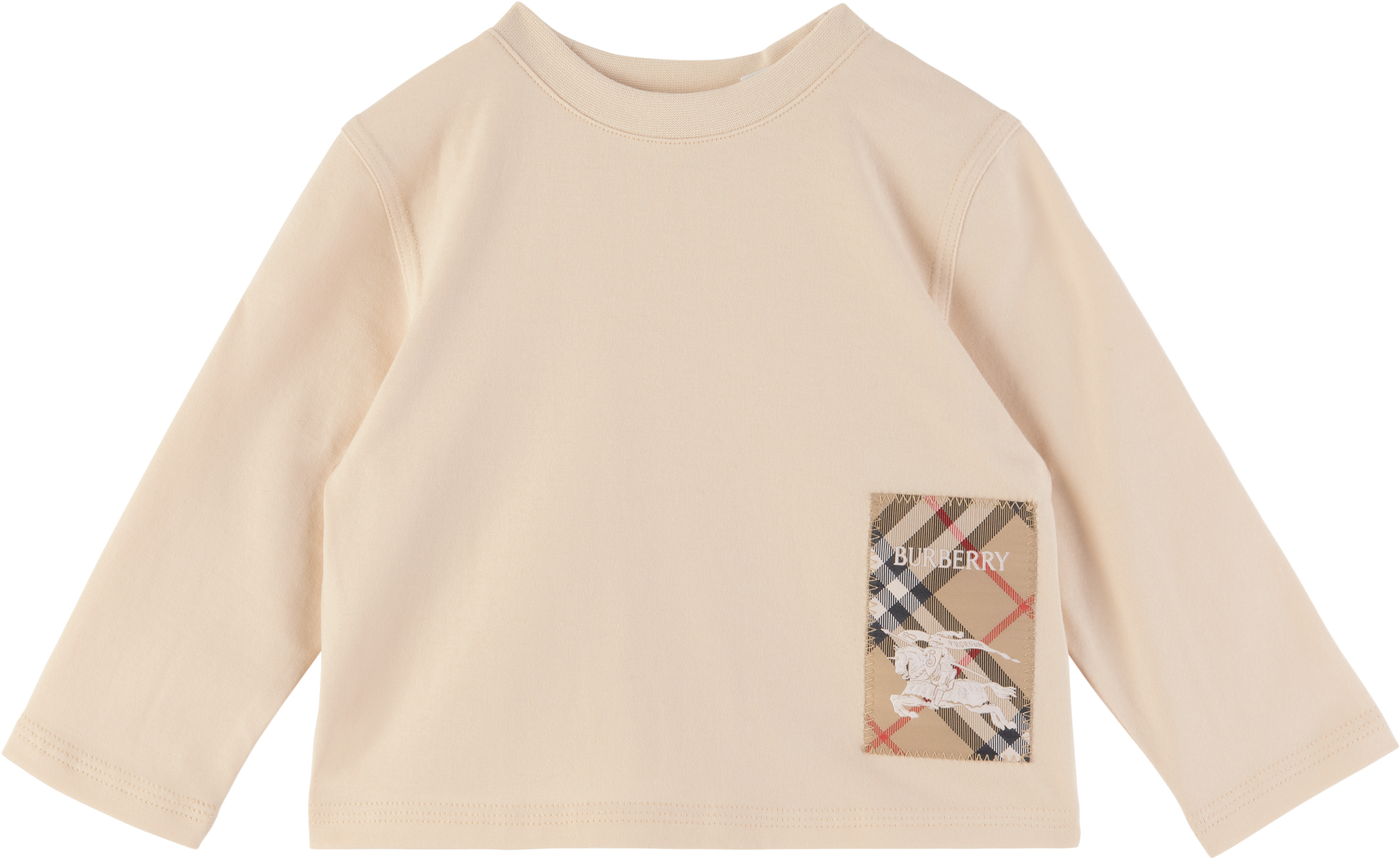 

Футболка из хлопка с биркой Baby Beige Check Burberry