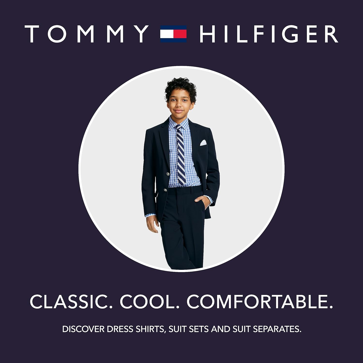 Комплект Tommy Hilfiger Boys из 3 предметов: рубашка, брюки, галстук, Navy — фото 2