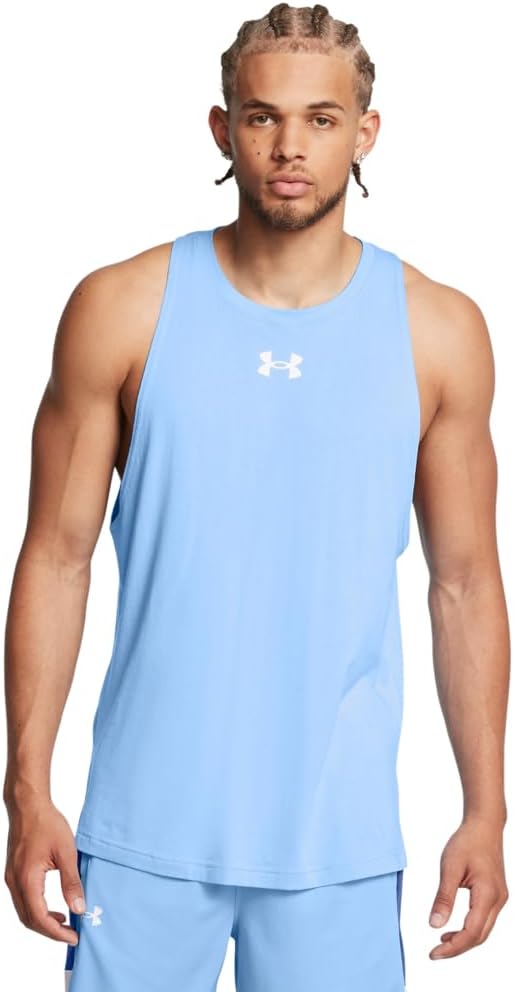 

Under Armour мужская базовая хлопковая майка, (466) Horizon Blue/Tech Blue
