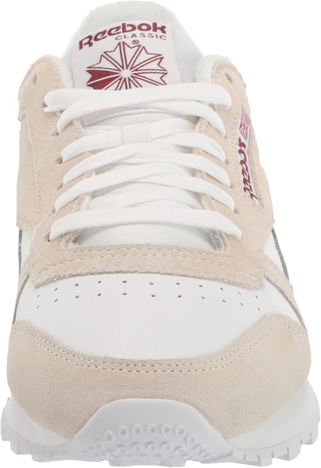 Классические кожаные кроссовки для взрослых, унисекс V1 Reebok, белый/бордовый — фото 2
