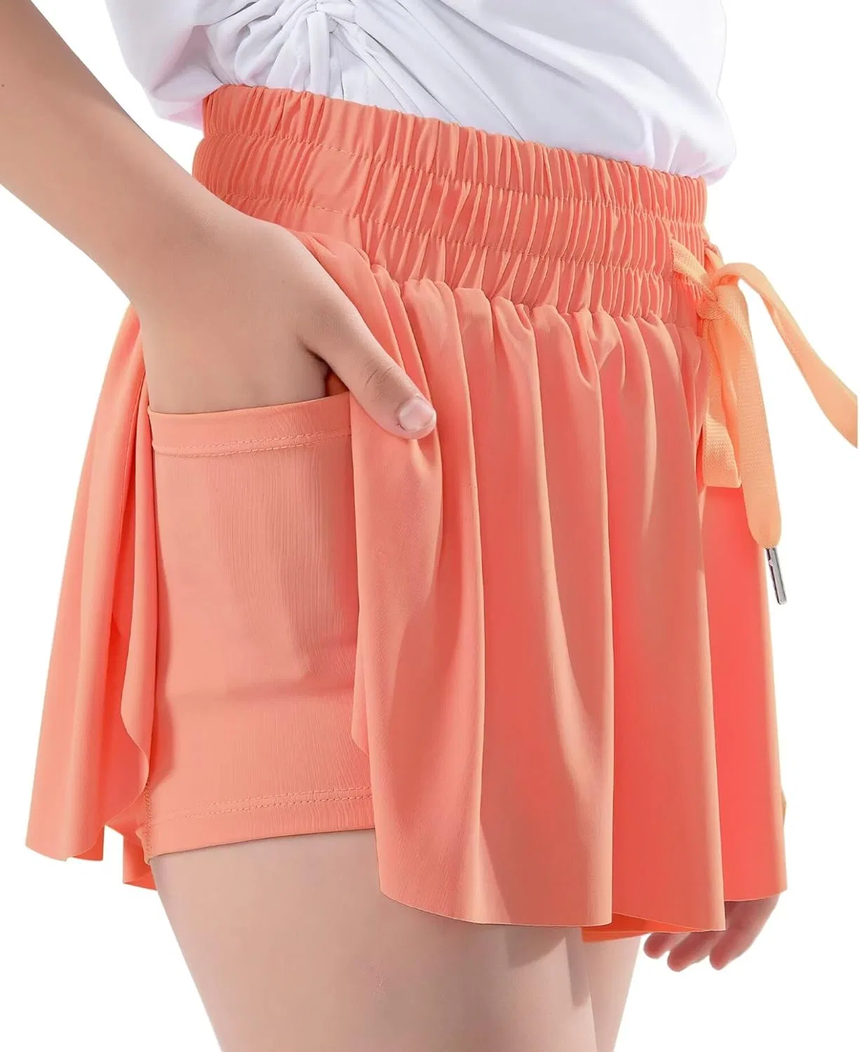 Шорты для девочек 2 в 1 с вкладышем, Zqajuxg, Peach Pink
