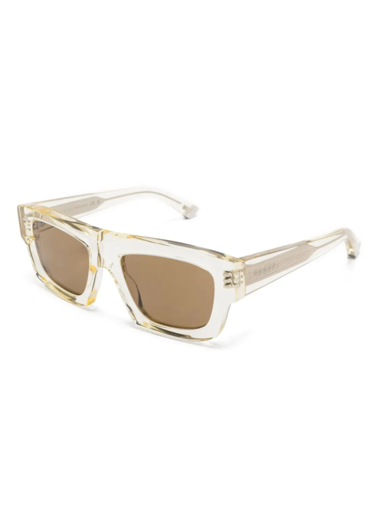 Солнцезащитные очки Gucci Eyewear в квадратной оправе, желтый — фото 2