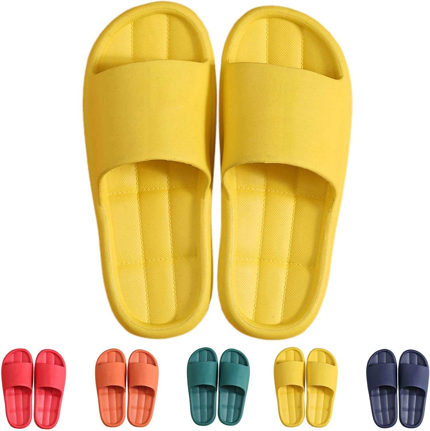 

Мужские противоскользящие тапочки для ванной комнаты, лето 2026, удобные домашние шлепанцы с открытым носком, легкие тапочки для дома Dyiozbga, желтый