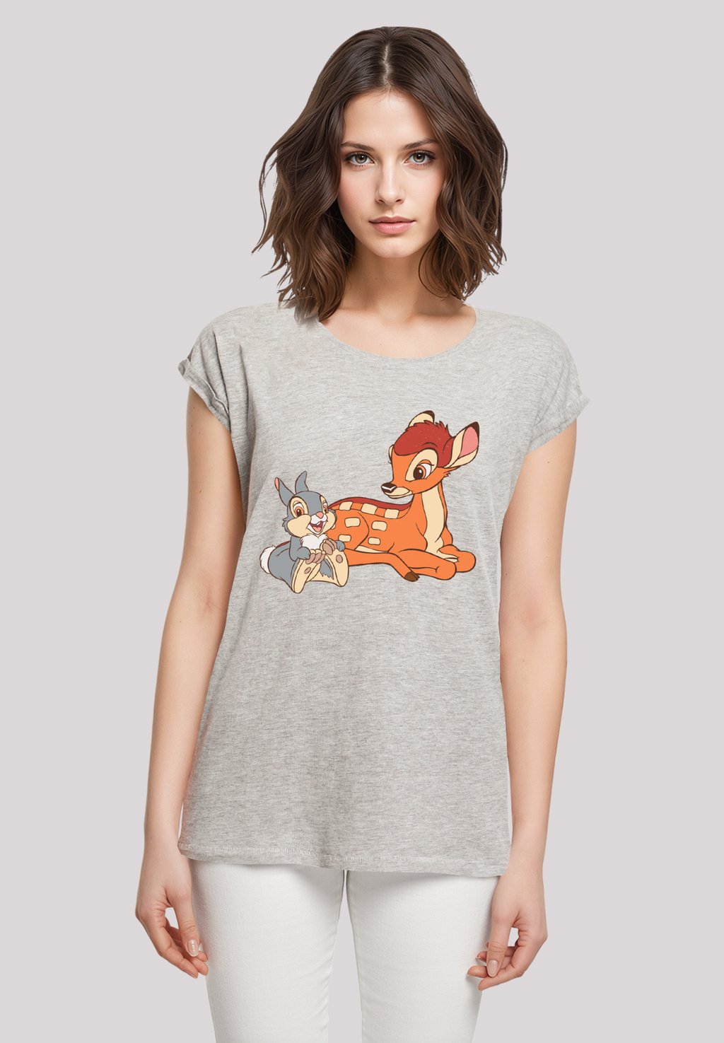 

Футболка с принтом DISNEY BAMBI CHILLING F4NT4STIC, серый