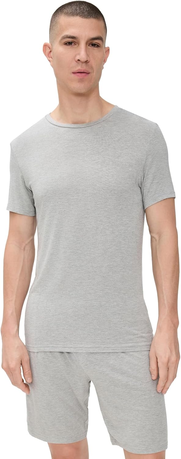 

Мужская ультрамягкая футболка Calvin Klein Underwear из модала для сна с круглым вырезом, Grey Heather