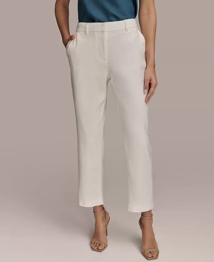 

Женские брюки из льняной смеси Donna Karan New York, коричневый/бежевый