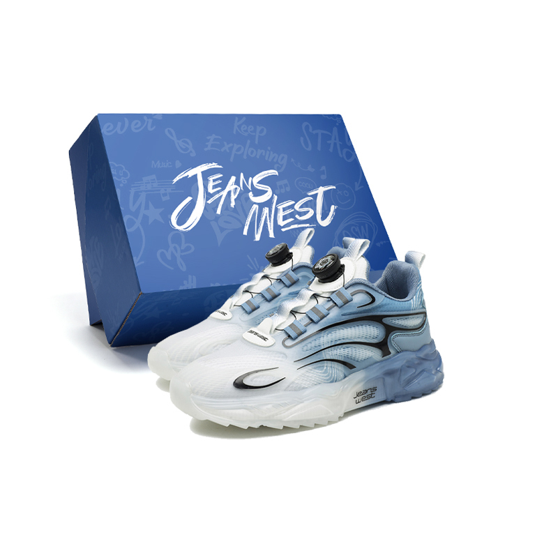 

Амортизирующие упругие ударопрочные легкие дышащие низкие кроссовки для бега мужские JEANSWEST, черно-синие