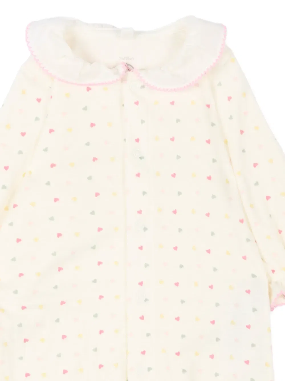 Пижама с рюшами и принтом в виде сердечек Petit Bateau, нейтральный — фото 3
