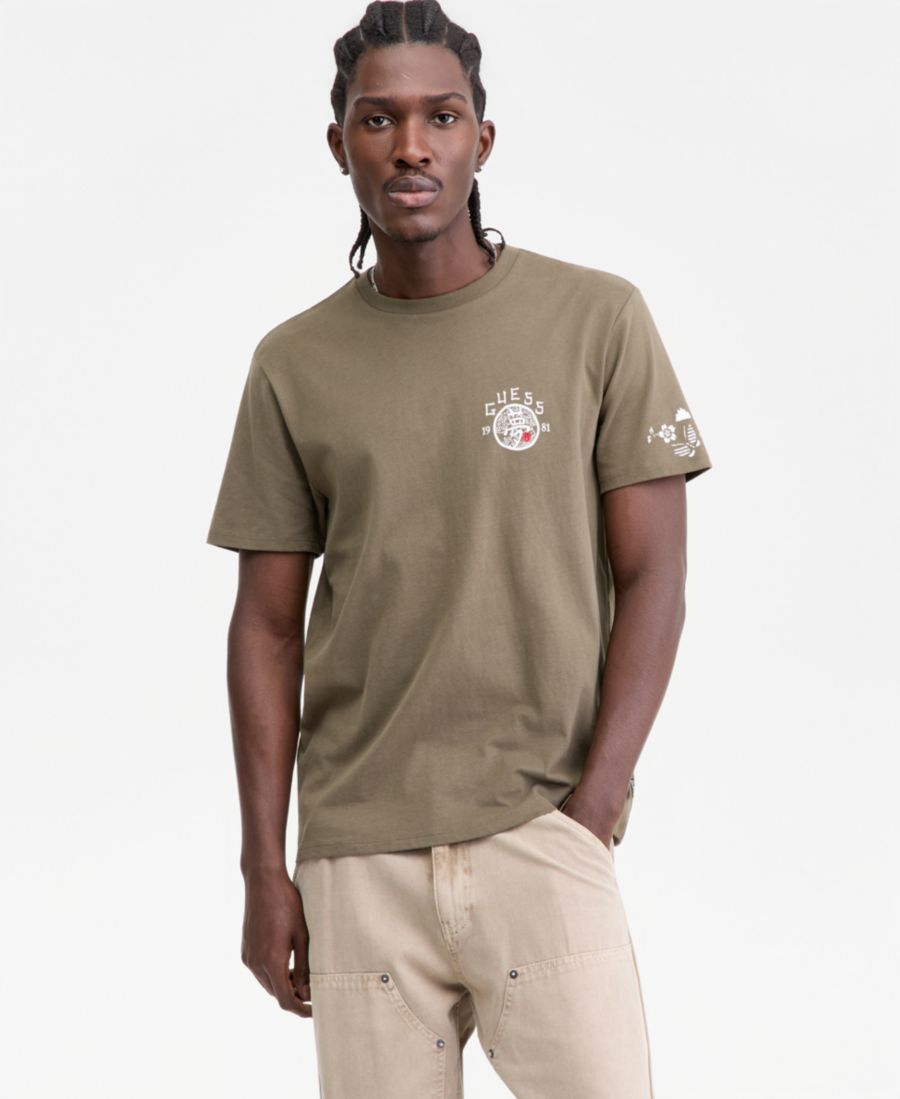 

Мужская футболка с графическим изображением японской мечты GUESS, Oak Shade, Бежевый, Мужская футболка с графическим изображением японской мечты GUESS, Oak Shade