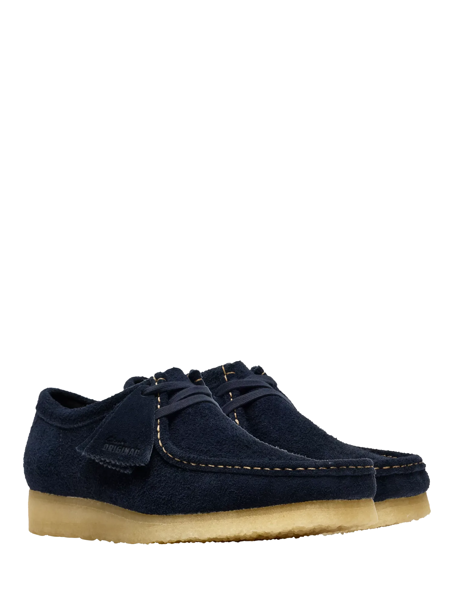 Мокасины Original Wallabee из замши на шнуровке, темно-синие Clarks — фото 4