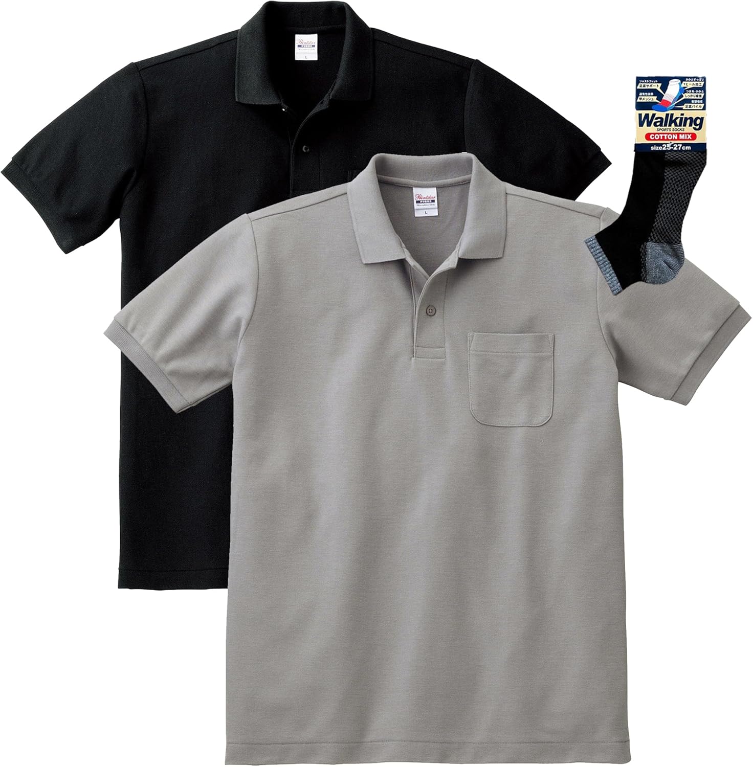 

Мужская рубашка-поло Printstar 00100-VP, пике из тетронового хлопка (TC), с длинным рукавом, с карманом, 5,8 унций, черный/серый