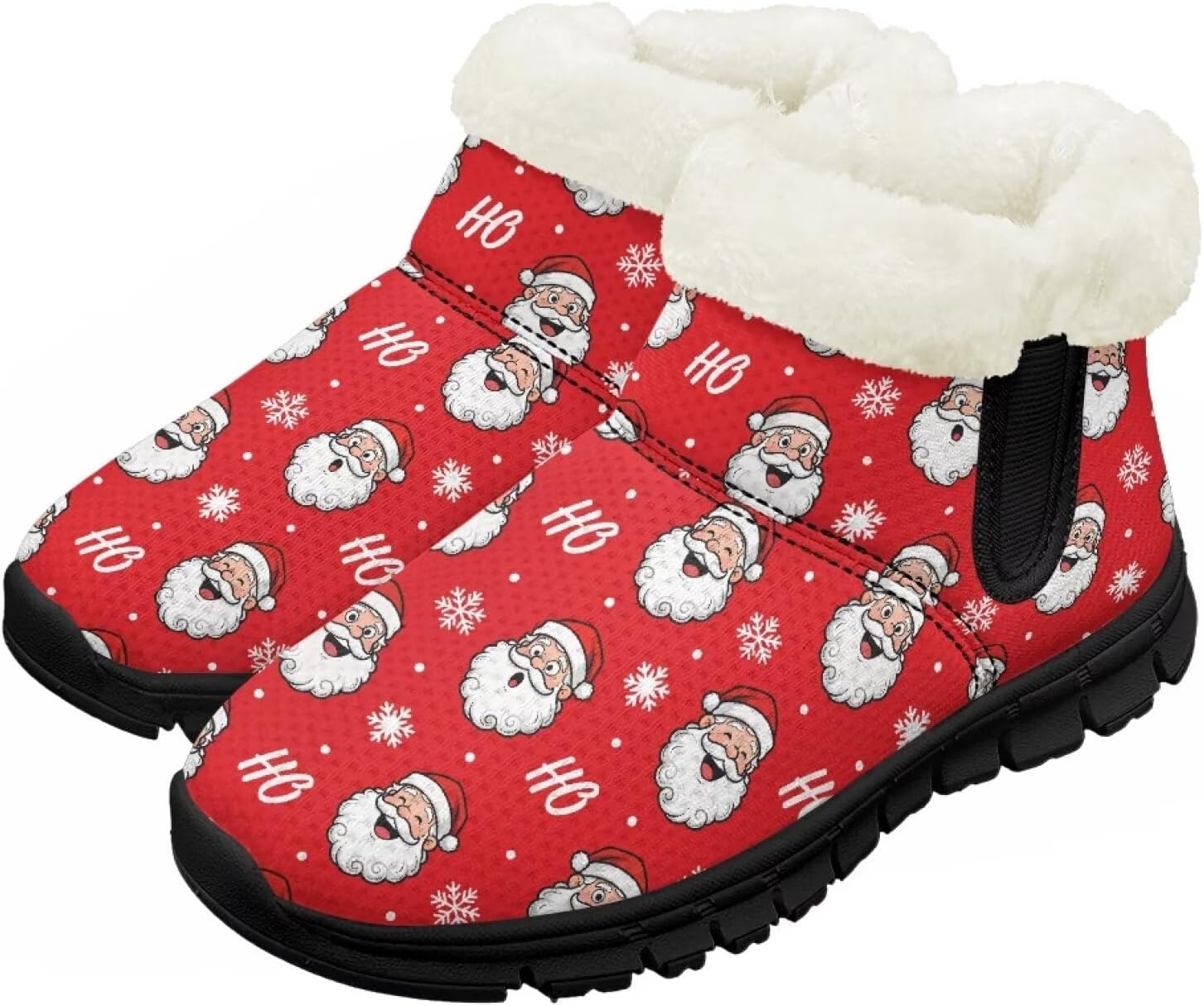 

Детские зимние сапоги для девочек, водонепроницаемые, противоскользящие, для холодной погоды, с искусственным мехом, походные ботинки Goronwyfloyd, Christmas Santa Claus